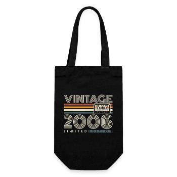 2006 Vintage Vintage Retro Birthday Gift - Gift Bag for Bottles - black - Front