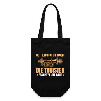 Tuba Musiker – Gott Musik Tubist - Geschenkbeutel für Flaschen - Schwarz - Vorne