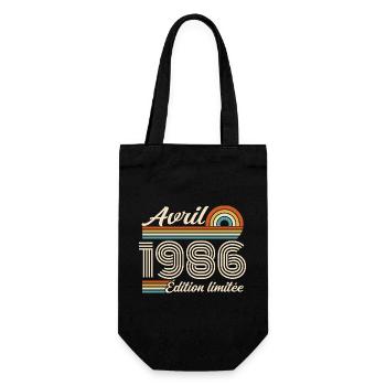  Avril 1986 anniversaire rétro 1986 April 1986 - Sac à bouteille - noir - Devant