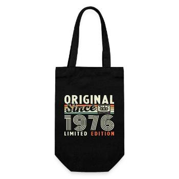 1976 Vintage Retro Geburtstagsgeschenk - Geschenkbeutel für Flaschen - Schwarz - Vorne