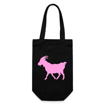 Ziege rosa G.O.A.T. - Geschenkbeutel für Flaschen - Schwarz - Vorne