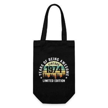 Legendary since 1974, Vintage Edition 1974 Retro - Gift Bag for Bottles - black - Front