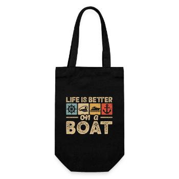 Nautical Boat Captain Boating Sailor Sailing - Gift Bag for Bottles - black - Front