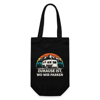 Zuhause ist wo wir parken Camping Shirt - Geschenkbeutel für Flaschen - Schwarz - Vorne