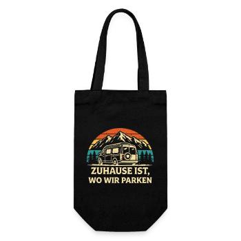 Zuhause ist wo wir parken Camping Shirt - Geschenkbeutel für Flaschen - Schwarz - Vorne
