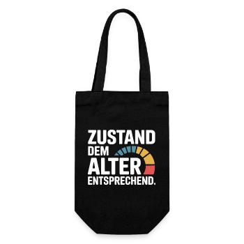 Zustand Dem Alter Entsprechend Oldtimer Geburtstag - Geschenkbeutel für Flaschen - Schwarz - Vorne
