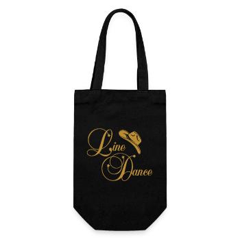 Line Dance Gold Logo - Gift Bag for Bottles - black - Front