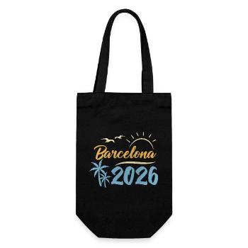 Barcelona 2026 - Geschenkbeutel für Flaschen - Schwarz - Vorne