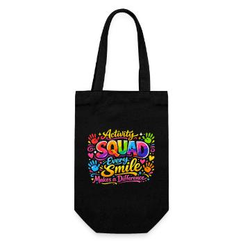 Animation team: Every smile counts - Gift Bag for Bottles - black - Front