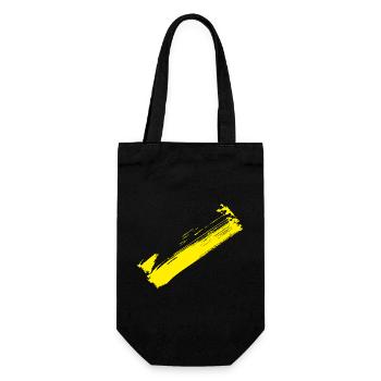 Pinsel Style Streifen - Diagonal Gelb - Geschenkbeutel für Flaschen - Schwarz - Vorne