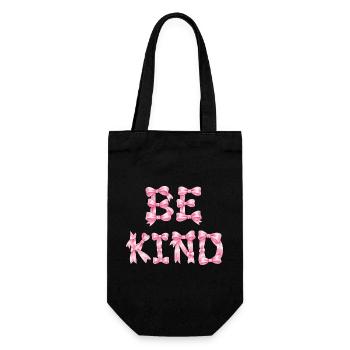 Be Kind Pink Bow T-Shirt Coquette Aesthetic - Gift Bag for Bottles - black - Front