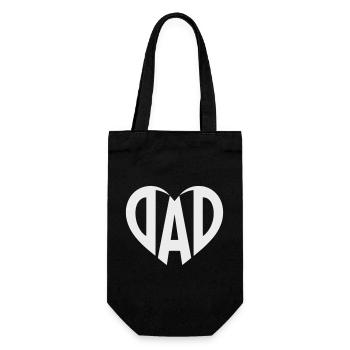 Dad Heart Typography for Dads and Dads - Gift Bag for Bottles - black - Front