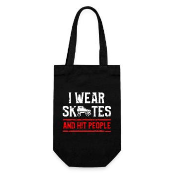 I Wear Skates Distressed Graphic - Gift Bag for Bottles - black - Front