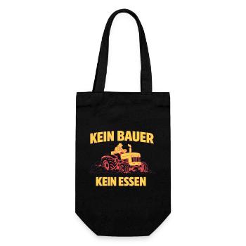 Kein Bauer Kein Essen Traktor - Geschenkbeutel für Flaschen - Schwarz - Vorne