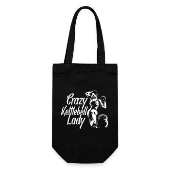 Gym Junkies Crazy Kettlebell Lady Calisthenics - Gift Bag for Bottles - black - Front