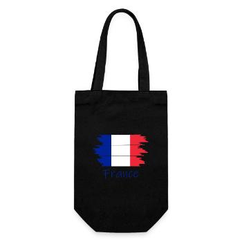 Französische Flagge Pinselstrich - Geschenkbeutel für Flaschen - Schwarz - Vorne
