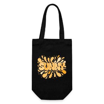 Sunny Orange Explosion Typographic Splash - Gift Bag for Bottles - black - Front