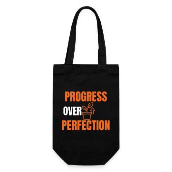 Progrès sur la perfection Typographie minimaliste - Sac à bouteille - noir - Devant