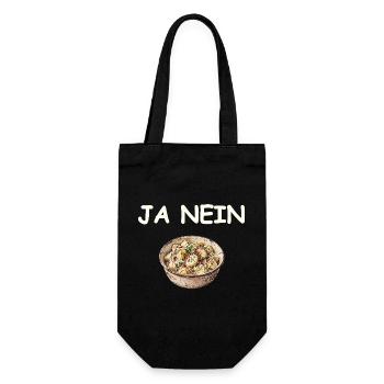 Ja Nein Kartoffelsalat - Geschenkbeutel für Flaschen - Schwarz - Vorne
