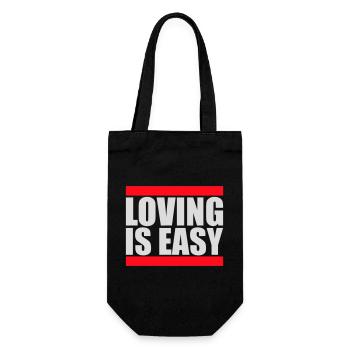 Loving Is Easy Inspirational Romantic Saying Logo - Gift Bag for Bottles - black - Front