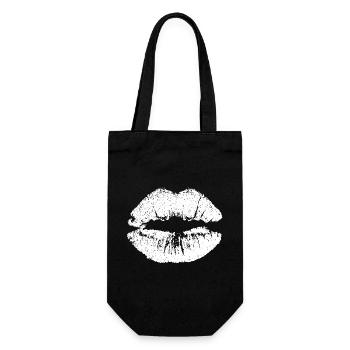Lèvres embrassables avec Lipstick Lip Imprint White - Sac à bouteille - noir - Devant