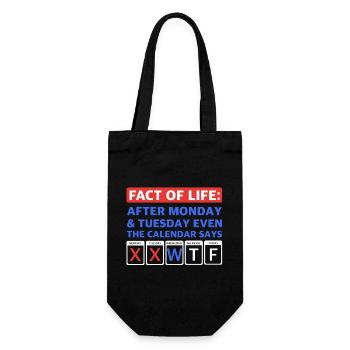 Fact of Life – Wednesday W, Thursday T, Friday F - Geschenkbeutel für Flaschen - Schwarz - Vorne