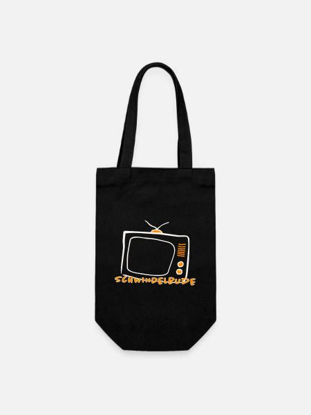 Schwindelbude – Retro Fernseher TV Humor - Geschenkbeutel für Flaschen - Schwarz
