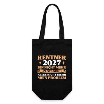 Ruhestand Abschied Kollege Rentner 2027 - Geschenkbeutel für Flaschen - Schwarz - Vorne