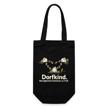 Dorfkind Dorfleben Dorfhumor Heimatliebe - Geschenkbeutel für Flaschen - Schwarz - Vorne