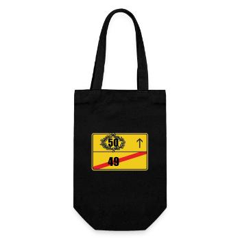 Ortsschild 50. Geburtstag Geschenk - Geschenkbeutel für Flaschen - Schwarz - Vorne