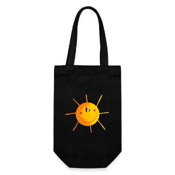 sonne - Geschenkbeutel für Flaschen - Schwarz - Vorne