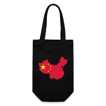 Map of China - Gift Bag for Bottles - black - Front