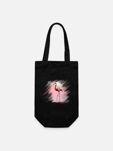 Flamingo - Geschenkbeutel für Flaschen - Schwarz