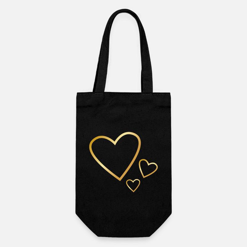 3 Coeurs Symbole - Sac à bouteille - noir