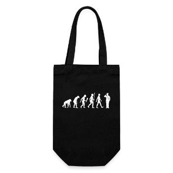 Funny Seaman Evolution Sailor Gift Idea - Gift Bag for Bottles - black - Front