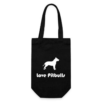 love pitbulls - Gift Bag for Bottles - black - Front