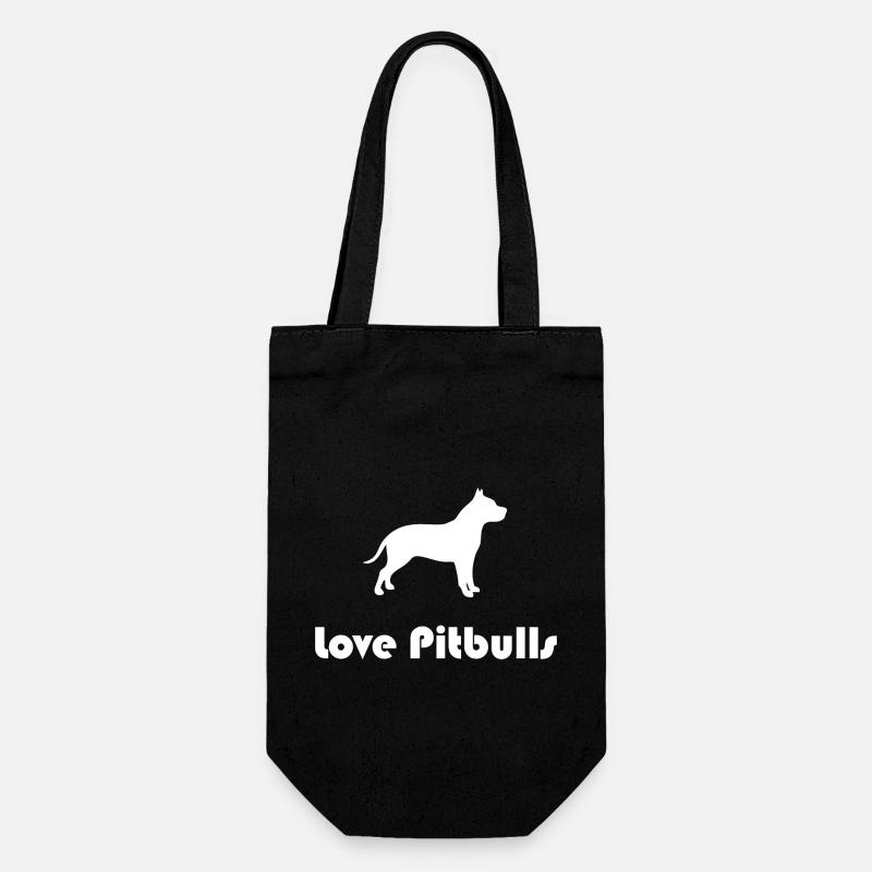 love pitbulls - Gift Bag for Bottles - black