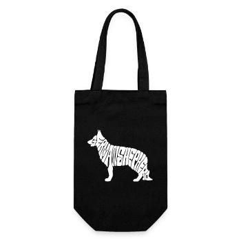 german shepherd - Gift Bag for Bottles - black - Front