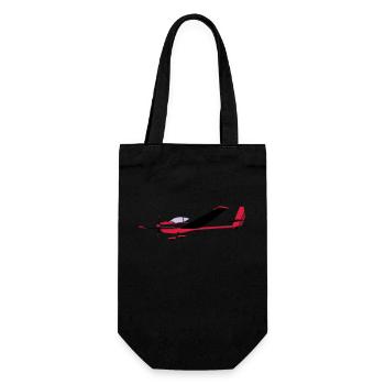 falke Motorsegler Mose TMG Flugzeug Pilot Flieger - Geschenkbeutel für Flaschen - Schwarz - Vorne
