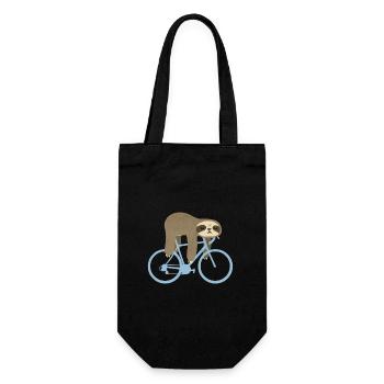 Faultier Fahrrad - Geschenkbeutel für Flaschen - Schwarz - Vorne