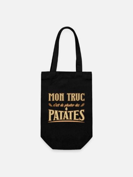 Mon truc c'est de planter des patates humour - Sac à bouteille - noir