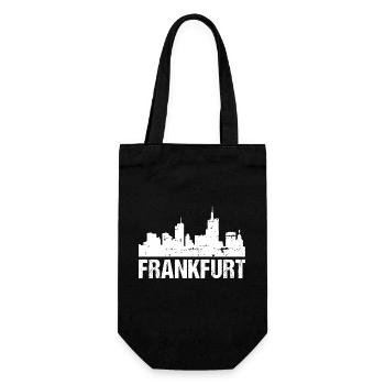 Frankfurt Vintage Skyline - Geschenkbeutel für Flaschen - Schwarz - Vorne