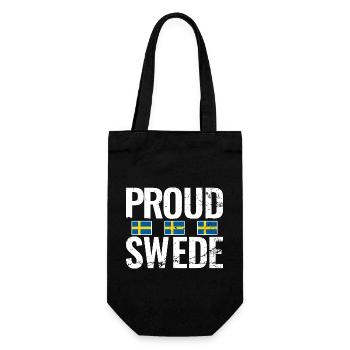 Fier Suédois Suède Vintage Drapeau Suédois - Sac à bouteille - noir - Devant