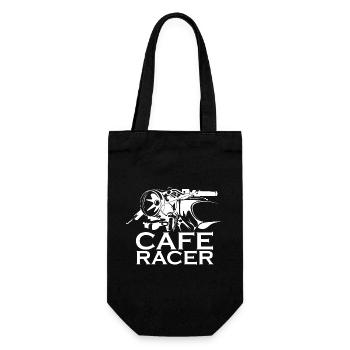 cafe racer Motorrad Symbol Illustration icon Logo - Geschenkbeutel für Flaschen - Schwarz - Vorne
