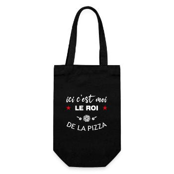 Humour Pizza Roi T-shirt - Sac à bouteille - noir - Devant