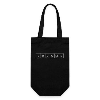 Douglas Name First Name Chemistry Periodic Table Element - Gift Bag for Bottles - black - Front