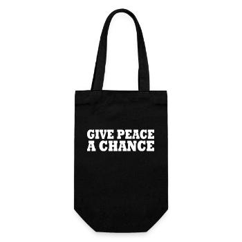 Give peace a chance - Geschenkbeutel für Flaschen - Schwarz - Vorne