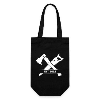 Säge und Axt Handewerker Symbol Werkzeug Logo icon - Geschenkbeutel für Flaschen - Schwarz - Vorne
