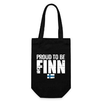 Proud To Be Finn Finnland Finnische Flagge Finne - Geschenkbeutel für Flaschen - Schwarz - Vorne