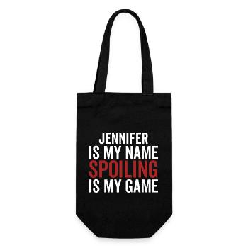 Jennifer is My Name Spoiling is My Game - Gift Bag for Bottles - black - Front